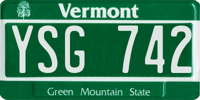 VT license plate YSG742