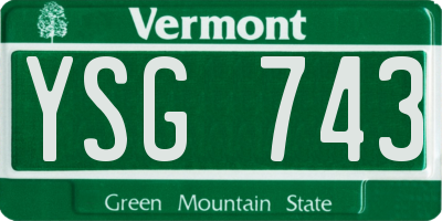 VT license plate YSG743