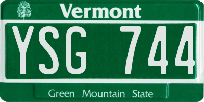 VT license plate YSG744