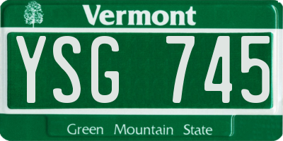 VT license plate YSG745