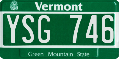 VT license plate YSG746