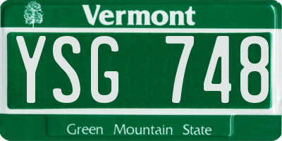 VT license plate YSG748