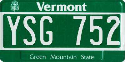 VT license plate YSG752