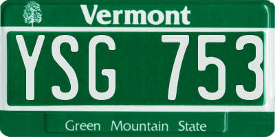 VT license plate YSG753