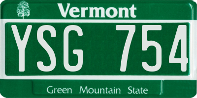 VT license plate YSG754