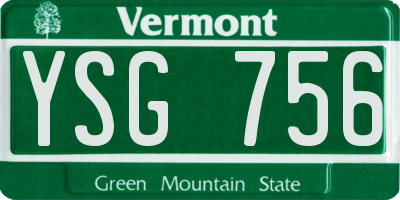 VT license plate YSG756