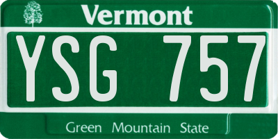 VT license plate YSG757
