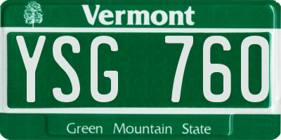 VT license plate YSG760