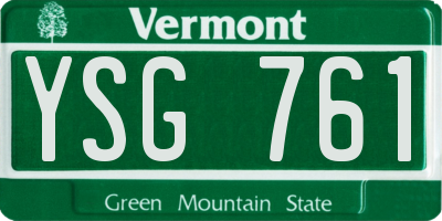 VT license plate YSG761