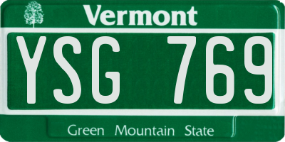 VT license plate YSG769