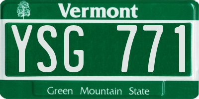 VT license plate YSG771