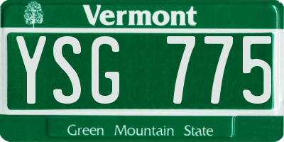 VT license plate YSG775