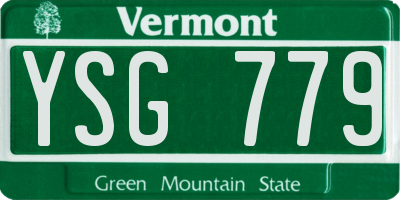 VT license plate YSG779