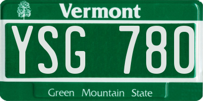 VT license plate YSG780