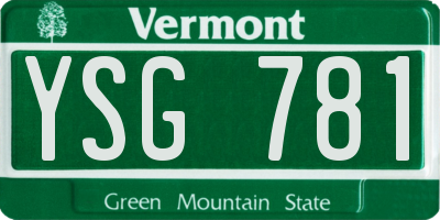 VT license plate YSG781
