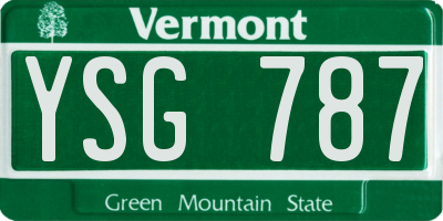 VT license plate YSG787