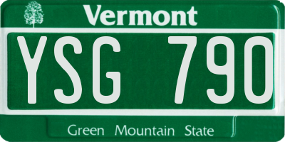 VT license plate YSG790