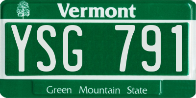 VT license plate YSG791