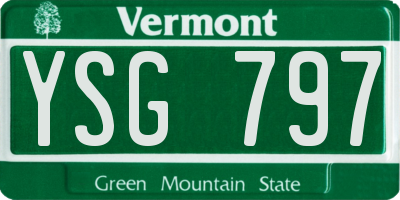 VT license plate YSG797