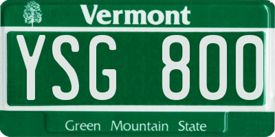 VT license plate YSG800
