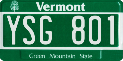VT license plate YSG801