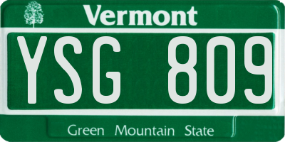 VT license plate YSG809