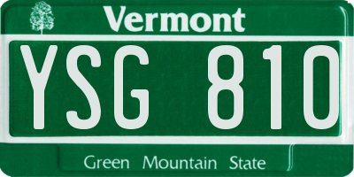 VT license plate YSG810