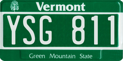 VT license plate YSG811