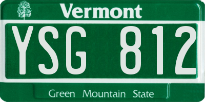 VT license plate YSG812
