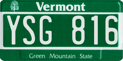 VT license plate YSG816