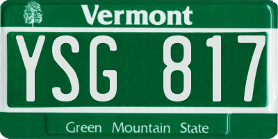 VT license plate YSG817