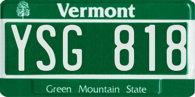 VT license plate YSG818