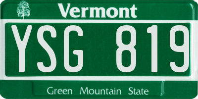 VT license plate YSG819