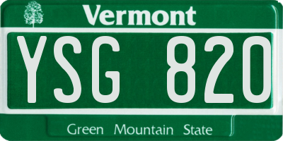 VT license plate YSG820
