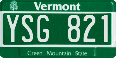VT license plate YSG821