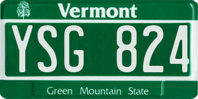VT license plate YSG824
