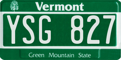 VT license plate YSG827