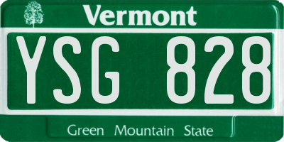 VT license plate YSG828