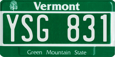 VT license plate YSG831