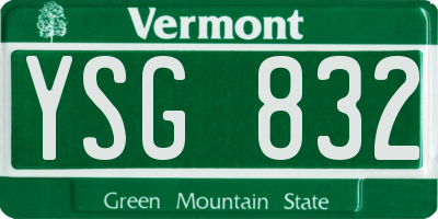 VT license plate YSG832