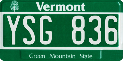 VT license plate YSG836