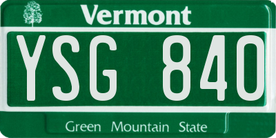 VT license plate YSG840
