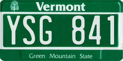 VT license plate YSG841