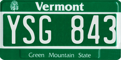 VT license plate YSG843