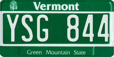 VT license plate YSG844