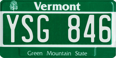 VT license plate YSG846