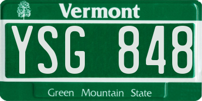 VT license plate YSG848