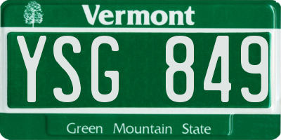 VT license plate YSG849
