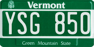 VT license plate YSG850