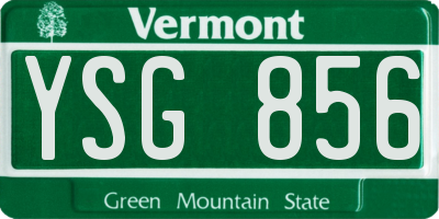 VT license plate YSG856